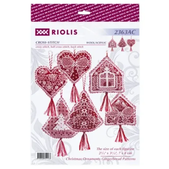 Ornements de Noël Motifs Pain d'épices 3 pcs, 7x8 cm chacun SR2363AC