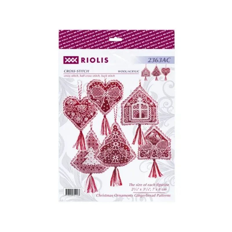 Ornements de Noël Motifs Pain d'épices 3 pcs, 7x8 cm chacun SR2363AC