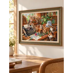 Набор для вышивания крестиком "Игривые лапки Мастерская" 45 × 32 см SLETIL9992