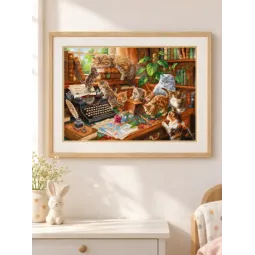 Kreuzstich-Set "Spielende Pfoten Werkstatt" 45 × 32 cm SLETIL9992