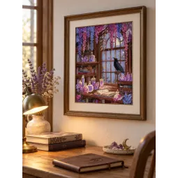 Kreuzstich-Set "Rabenbibliothek" 23x29 cm SLETIL9987