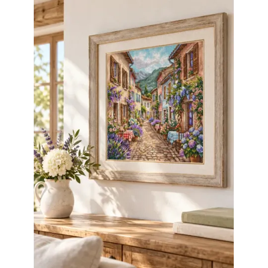 Kit point de croix "Une promenade en Provence" 31,75 × 31,75 cm AVA-P141