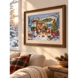 Kreuzstich-Set "Weihnachtstrailer" 42x30 cm SLETIL9990