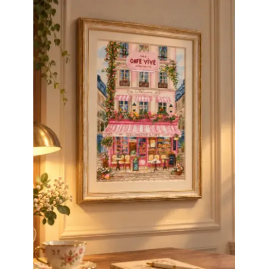 Kit de point de croix "Sweet Parisian Street" 19x27 cm SLETIL9988