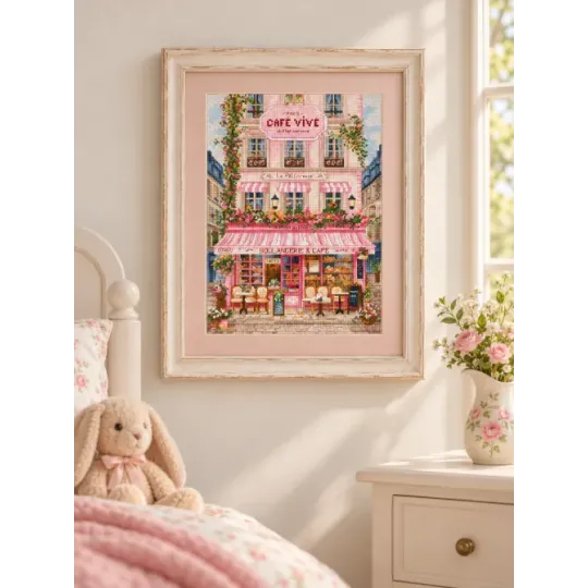 Kit de point de croix "Sweet Parisian Street" 19x27 cm SLETIL9988