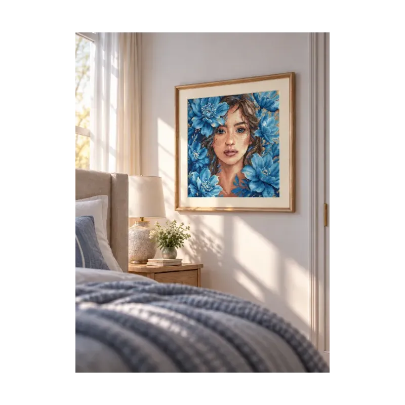 Kreuzstich-Set "Blauer Blick" 26.99 × 26.99 cm AVA-P125