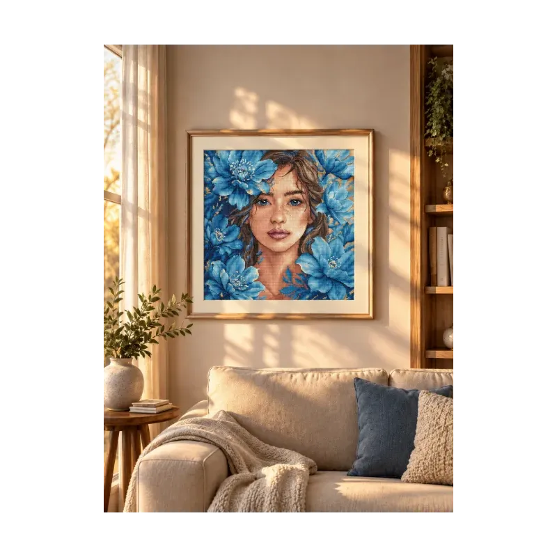 Kreuzstich-Set "Blauer Blick" 26.99 × 26.99 cm AVA-P125