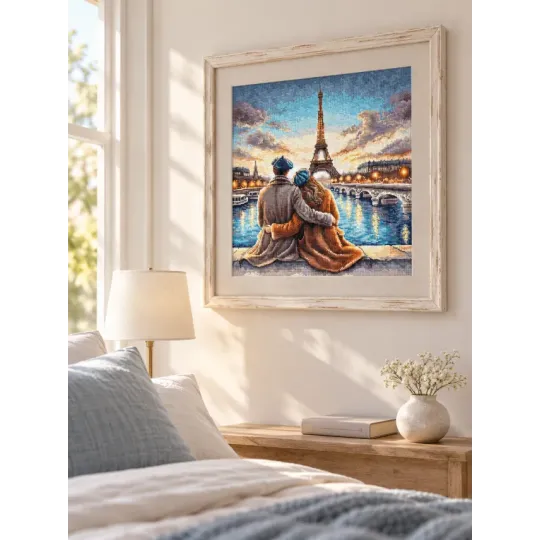 Kreuzstichset "Sonnenuntergang in Paris" 28.57 × 28.57 cm AVA-P119