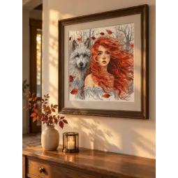 Siuvinėjimo kryželiu rinkinys "Medinukė ir vilkas" 31,75 x 31,43 cm AVA-P049