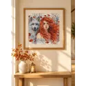 Kreuzstich-Set "Das Lebkuchenmädchen und der Wolf" 31,75 x 31,43 cm AVA-P049