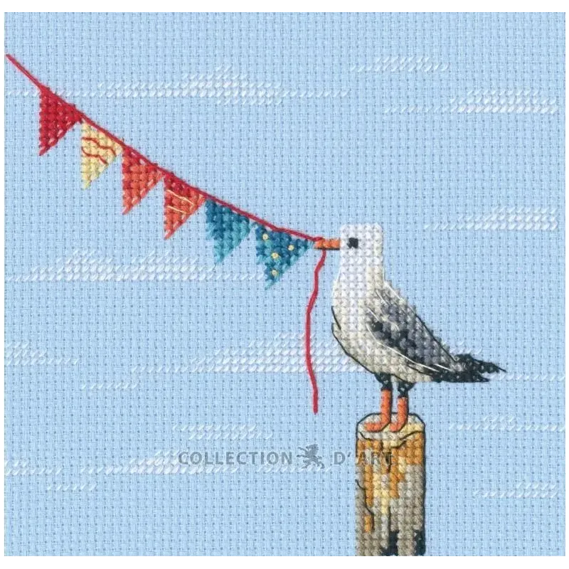 Cross-stitch kit "Seagull with flags" RTOM1107
