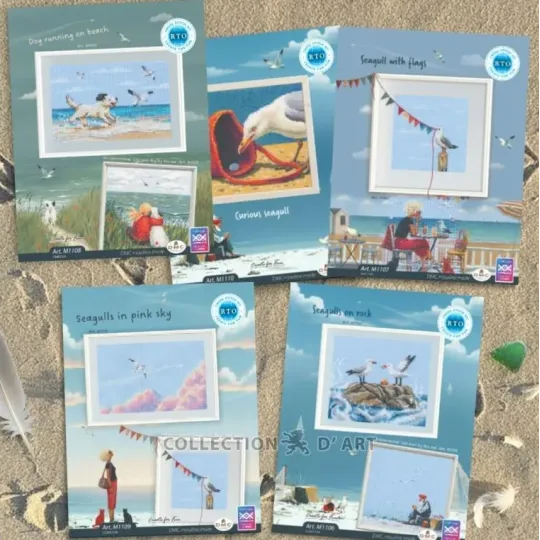 Kreuzstich-Set "Möwe mit Fahnen" RTOM1107