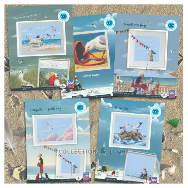 Cross-stitch kit "Seagull with flags" RTOM1107