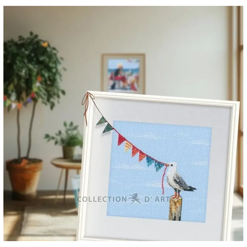 Cross-stitch kit "Seagull with flags" RTOM1107