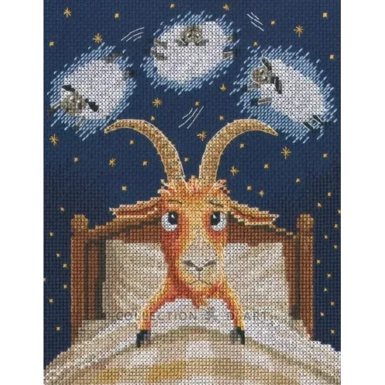 Cross-stitch kit "Goat Can't Sleep" 15,5*20 cm RTOM1142
