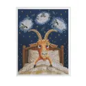 Siuvinėjimo kryželiu rinkinys "Ožka negali užmigti" 15,5*20 cm RTOM1142