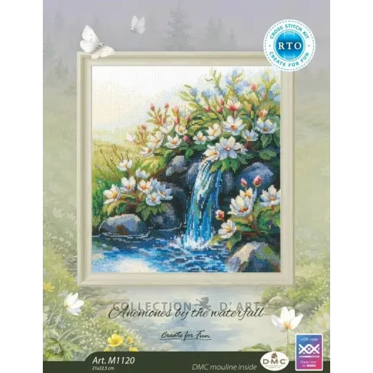Cross-stitch kit "Anemones by the waterfall" RTOM1120