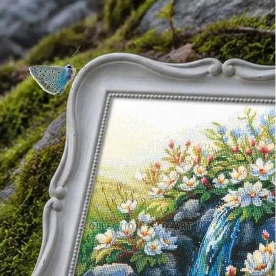 Kreuzstich-Set "Anemonen am Wasserfall" RTOM1120