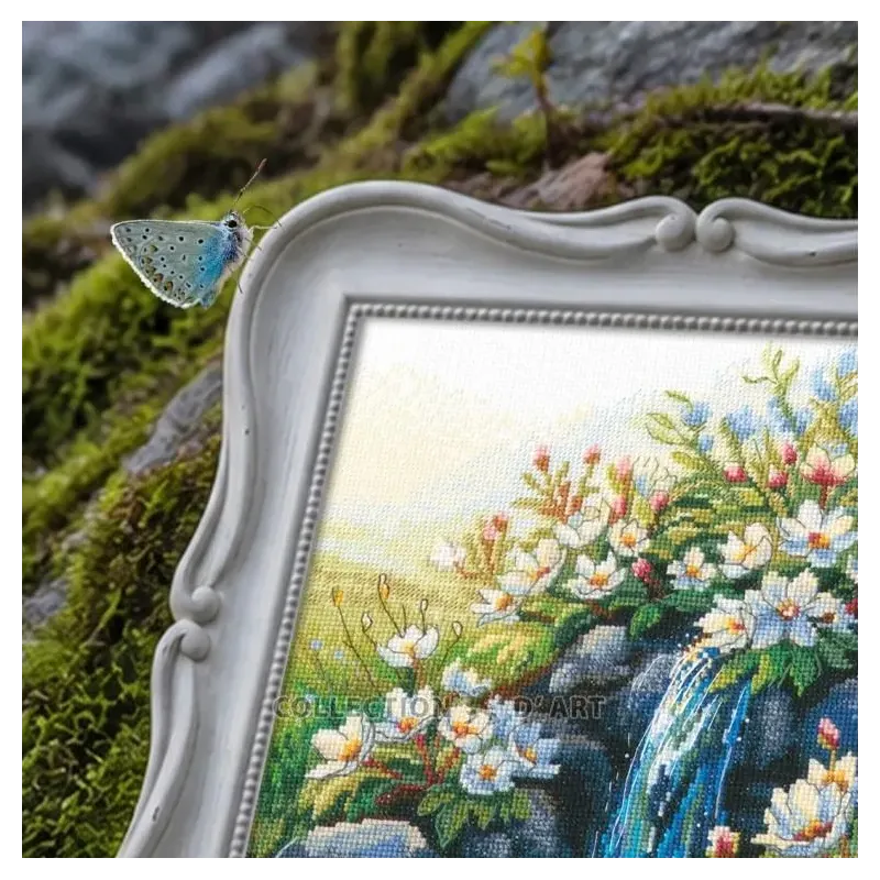Kreuzstich-Set "Anemonen am Wasserfall" RTOM1120