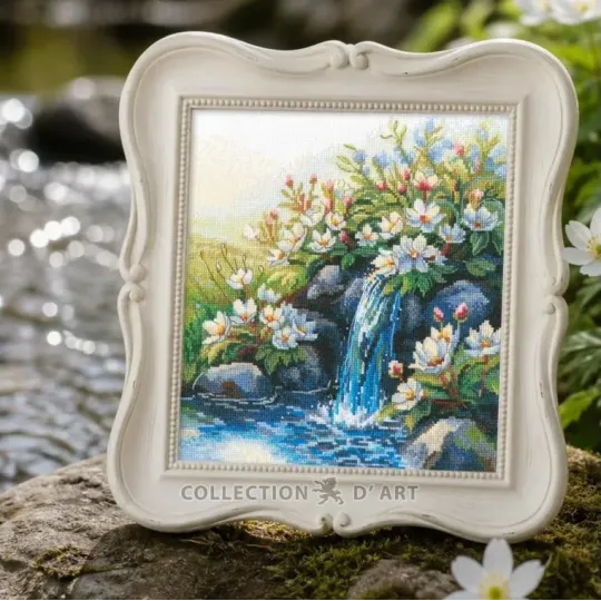 Cross-stitch kit "Anemones by the waterfall" RTOM1120