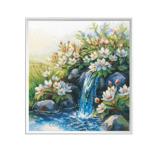 Kreuzstich-Set "Anemonen am Wasserfall" RTOM1120