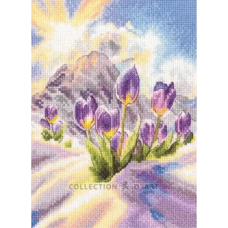 Kit point de croix "Glaïeul aquarelle" 21,5*30 cm RTOM1114