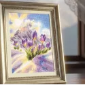 Kit point de croix "Glaïeul aquarelle" 21,5*30 cm RTOM1114