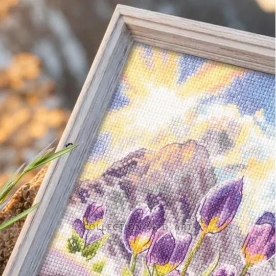 Siuvinėjimo kryželiu rinkinys "Vandens gladiolės" 21,5*30 cm RTOM1114