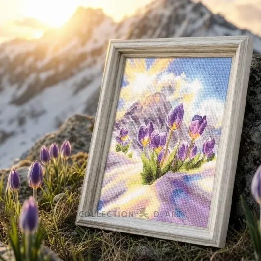Siuvinėjimo kryželiu rinkinys "Vandens gladiolės" 21,5*30 cm RTOM1114