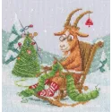 Cross-stitch kit "Goat Knits Christmas" 18,5*18,5 cm RTOM1140