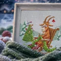 Набор для вышивания "Коза вяжет на Рождество" 18,5*18,5 см RTOM1140