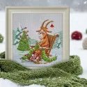 Kit de point de croix "Chèvre Tricote Noël" 18,5*18,5 cm RTOM1140