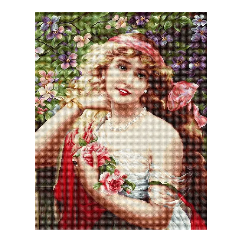 Junges Mädchen mit Rosen SB549
