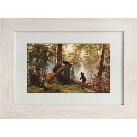 Kit de Petit Point "Kit de point de croix Matin dans une Forêt de Pins" SG452