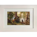 Kit de Petit Point "Kit de point de croix Matin dans une Forêt de Pins" SG452