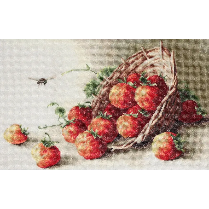 Petit Point Set "Korb mit Erdbeeren" SG497