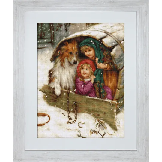 Kit de petit point (Arrêté) "Weather Bound with Collie" SG539