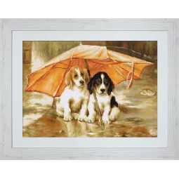 Kit Petit Point "Couple sous un parapluie" SG550