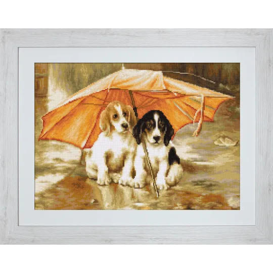 Petit Point Set "Paar unter einem Regenschirm" SG550