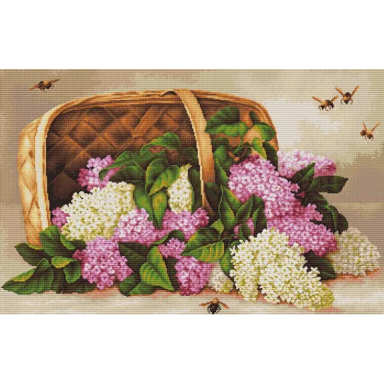 Basket of lilacs SB501