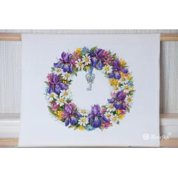 Couronne de fleurs avec iris SK108