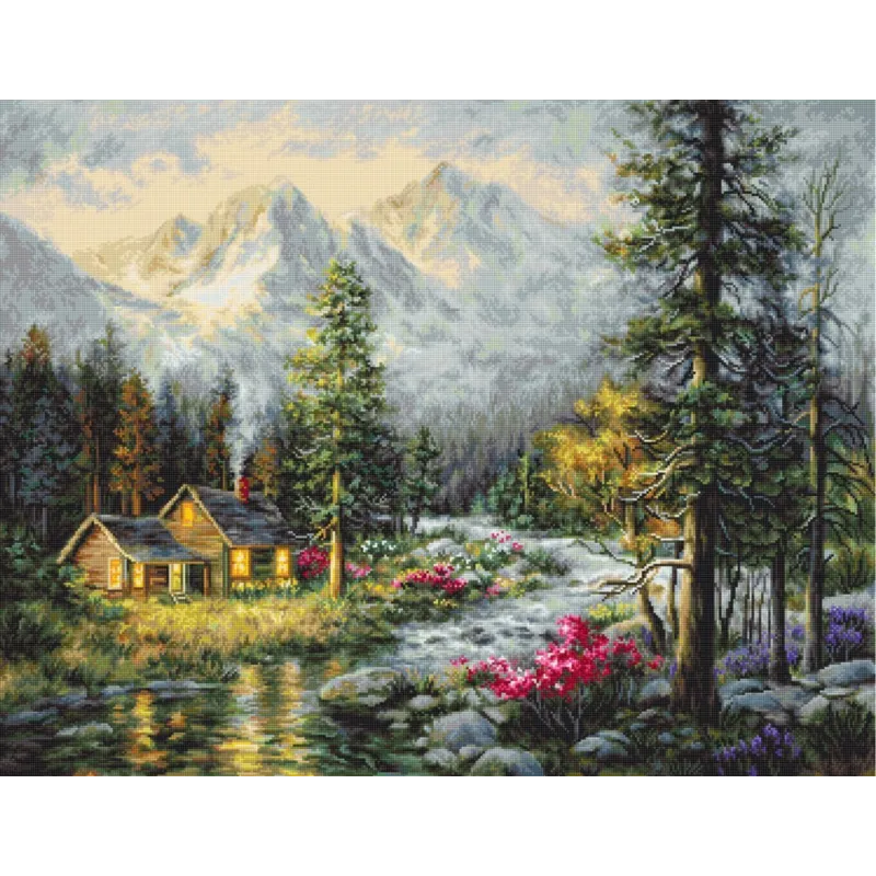 Petit Point Kit "Le chalet du campeur" SG610