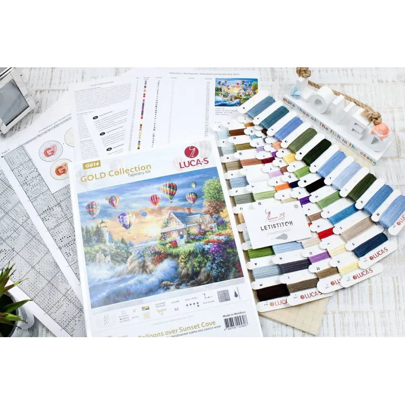 Petit Point Kit "Balloons over Sunset Cove" SG614