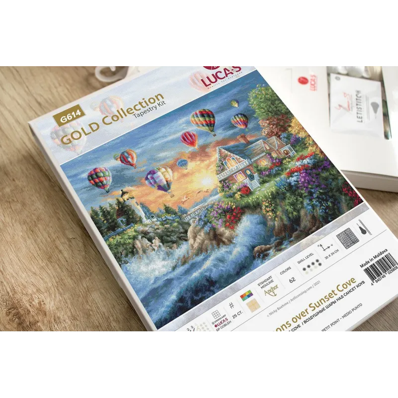 Petit Point Kit "Balloons over Sunset Cove" SG614