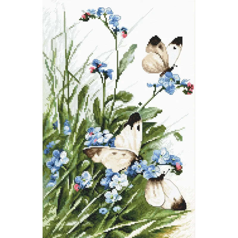 Papillons et fleurs d'oiseaux bleus SLETI939