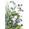 Papillons et fleurs d'oiseaux bleus SLETI939