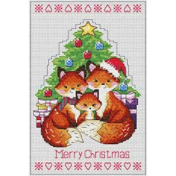 Открытка. Новогодние лисы SR-692