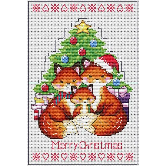 Открытка. Новогодние лисы SR-692