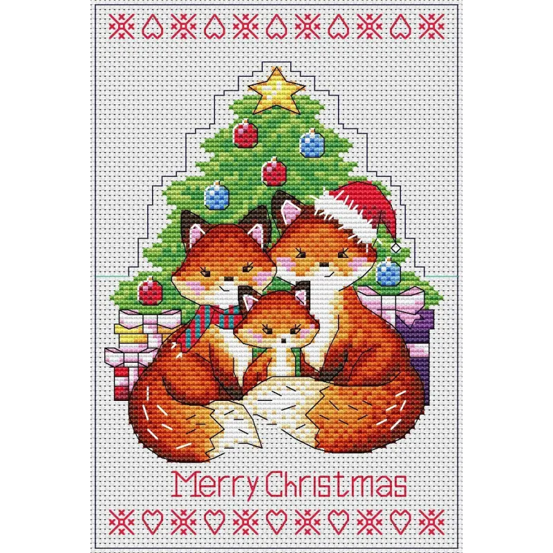 Открытка. Новогодние лисы SR-692