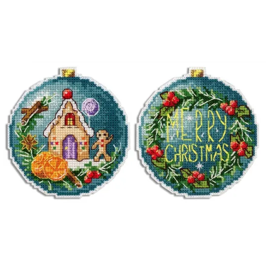 Boule de Noël. Maison en pain d'épice. SR-708
